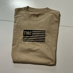 TMC The Marathon Clothing Nipsey Hussle Flag Graphic Beige Crewneck S/S T-Shirt
